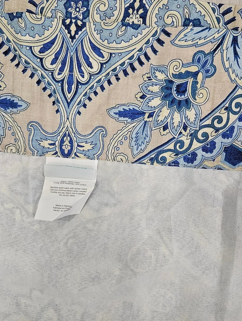 Waverly Moonlit Shadows Wave Valances Blue Medallion Floral Paisley 52x18